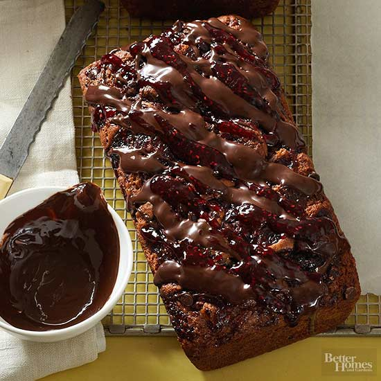 Dark Chocolate-Raspberry Banana Bread